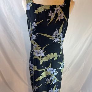 TOMMY BAHAMA Dress Silk Tropical Hawaiian Floral Sheath Beach Summer, 10
